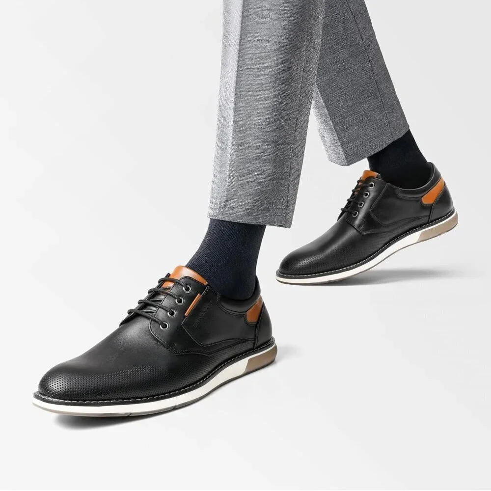 Casual Dress Oxfords Shoes Men's Black Business Formal Comfort Derby Sneakers